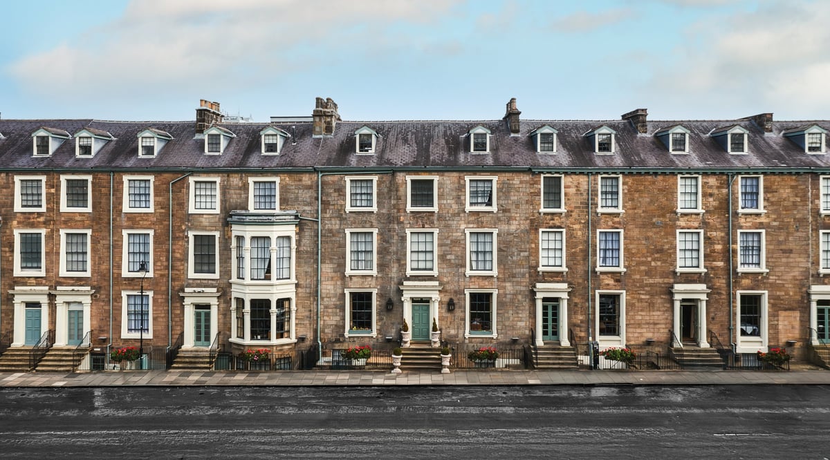Elegant Victorian townhouses in a UK city